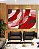Duo de Quadros Abstrato Mosaico Rosa Vermelho Carmim Canvas Moldura - Imagem 2