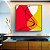 Quadro Quadrado Abstrato Minimalista Laranja Tangerina Verde Limão Canvas Moldura - Imagem 2