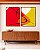 Duo de Quadros Abstrato Minimalista Laranja Tangerina Verde Limão Canvas Moldura - Imagem 3
