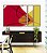 Trio de Quadros Estilizados Abstrato Minimalista Laranja Tangerina Verde Limão Canvas Moldura - Imagem 2