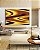 Quadro Horizontal Amarelo Marrom Arte Fluida Pouring Canvas Moldura - Imagem 2