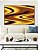 Quadro Horizontal Amarelo Marrom Arte Fluida Pouring Canvas Moldura - Imagem 3