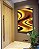 Quadro Vertical Amarelo Marrom Arte Fluida Pouring Canvas Moldura - Imagem 2