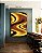 Quadro Vertical Amarelo Marrom Arte Fluida Pouring Canvas Moldura - Imagem 4