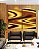 Duo de Quadros Amarelo Marrom Arte Fluida Pouring Canvas Moldura - Imagem 2