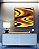 Quadro Quadrado Amarelo Marrom Arte Fluida Pouring Canvas Moldura - Imagem 4