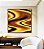 Quadro Quadrado Amarelo Marrom Arte Fluida Pouring Canvas Moldura - Imagem 3