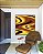 Quadro Quadrado Amarelo Marrom Arte Fluida Pouring Canvas Moldura - Imagem 5