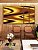 Trio de Quadros Estilizados Amarelo Marrom Arte Fluida Pouring Canvas Moldura - Imagem 1