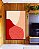 Quadro Vertical Abstrato Minimalista Rosa Salmão Vermelho Borbô Canvas Moldura - Imagem 1