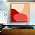 Quadro Quadrado Abstrato Minimalista Rosa Salmão Vermelho Borbô Canvas Moldura - Imagem 3