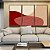 Trio de Quadros Abstrato Minimalista Rosa Salmão Vermelho Borbô Canvas Moldura - Imagem 5