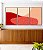 Trio de Quadros Abstrato Minimalista Rosa Salmão Vermelho Borbô Canvas Moldura - Imagem 4