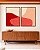 Duo de Quadros Abstrato Minimalista Rosa Salmão Vermelho Borbô Canvas Moldura - Imagem 5