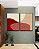 Duo de Quadros Abstrato Minimalista Rosa Salmão Vermelho Borbô Canvas Moldura - Imagem 2