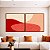 Duo de Quadros Quadrados Abstrato Minimalista Rosa Salmão Vermelho Borbô Canvas Moldura - Imagem 1