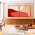 Duo de Quadros Quadrados Abstrato Minimalista Rosa Salmão Vermelho Borbô Canvas Moldura - Imagem 3