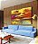 Quadro Horizontal Abstrato Colorido Amarelo Laranja Turquesa Efeito Concreto Canvas Moldura - Imagem 5