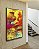 Quadro Vertical Abstrato Colorido Amarelo Laranja Turquesa Efeito Concreto Canvas Moldura - Imagem 4