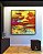 Quadro Quadrado Abstrato Colorido Amarelo Laranja Turquesa Efeito Concreto Canvas Moldura - Imagem 3