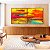 Duo de Quadros Quadrados Abstrato Colorido Amarelo Laranja Turquesa Efeito Concreto Canvas Moldura - Imagem 3