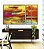 Trio de Quadros Estilizados Abstrato Colorido Amarelo Laranja Turquesa Efeito Concreto Canvas Moldura - Imagem 2