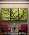 Trio de Quadros Copa de Árvore Verde Natureza Paisagem Luz Solar Canvas Moldura - Imagem 5