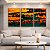 Trio de Quadros Abstrato Mosaico Laranja Tangerina Verde Floresta Canvas Moldura - Imagem 1