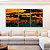 Trio de Quadros Abstrato Mosaico Laranja Tangerina Verde Floresta Canvas Moldura - Imagem 4