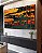Trio de Quadros Estilizados Abstrato Mosaico Laranja Tangerina Verde Floresta Canvas Moldura - Imagem 1