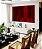 Quadro Horizontal Abstrato Tons de Vermelho Carmim Bordô Canvas Moldura - Imagem 5