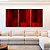 Trio de Quadros Abstrato Tons de Vermelho Carmim Bordô Canvas Moldura - Imagem 4