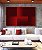 Quadro Horizontal Abstrato Geométrico Degradê Vermelho Intenso Canvas Moldura - Imagem 1