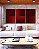 Trio de Quadros Abstrato Geométrico Degradê Vermelho Intenso Canvas Moldura - Imagem 1