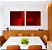 Duo de Quadros Quadrados Abstrato Geométrico Degradê Vermelho Intenso Canvas Moldura - Imagem 5