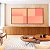 Duo de Quadros Quadrados Abstrato Geométrico Degradê Rosa Pêssego Salmão Canvas Moldura - Imagem 5