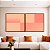 Duo de Quadros Quadrados Abstrato Geométrico Degradê Rosa Pêssego Salmão Canvas Moldura - Imagem 1