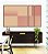 Trio de Quadros Estilizados Abstrato Geométrico Degradê Rosa Pêssego Salmão Canvas Moldura - Imagem 2