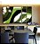 Trio de Quadros Estilizados Abstrato Mosaico Verde Floresta Limão Canvas Moldura - Imagem 3