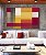 Quadro Horizontal Abstrato Geométrico Degradê Amarelo Mostarda Laranja Cinza Canvas Moldura - Imagem 1