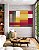 Quadro Horizontal Abstrato Geométrico Degradê Amarelo Mostarda Laranja Cinza Canvas Moldura - Imagem 4