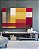 Quadro Horizontal Abstrato Geométrico Degradê Amarelo Mostarda Laranja Cinza Canvas Moldura - Imagem 2