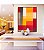 Quadro Vertical Abstrato Geométrico Degradê Amarelo Mostarda Laranja Cinza Canvas Moldura - Imagem 5