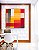 Quadro Quadrado Abstrato Geométrico Degradê Amarelo Mostarda Laranja Cinza Canvas Moldura - Imagem 3