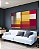 Duo de Quadros Abstrato Geométrico Degradê Amarelo Mostarda Laranja Cinza Canvas Moldura - Imagem 5