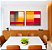 Duo de Quadros Quadrados Abstrato Geométrico Degradê Amarelo Mostarda Laranja Cinza Canvas Moldura - Imagem 4