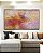 Quadro Horizontal Abstrato Mosaico Rosa Coral Colorido Canvas Moldura - Imagem 5