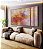Trio de Quadros Estilizados Abstrato Mosaico Rosa Coral Colorido Canvas Moldura - Imagem 2