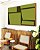 Quadro Horizontal Abstrato Minimalista Geométrico Verde Oliva Marrom Canvas Moldura - Imagem 2
