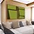 Duo de Quadros Abstrato Minimalista Geométrico Verde Oliva Marrom Canvas Moldura - Imagem 2